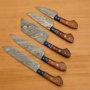 Custom Chef Knife kitchen knife Set Damascus Steel Chef Knife Set with  Serbian Cleaver - Best Gift for Birthday, Wedding, Anniversary