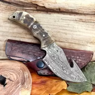 Personalized Custom Made D2/c430 Tool Steel High Polish Crocodile Dundee  Bowie Rambo Knife Fathers Day Gift, Gift for Him W Leather Cover 